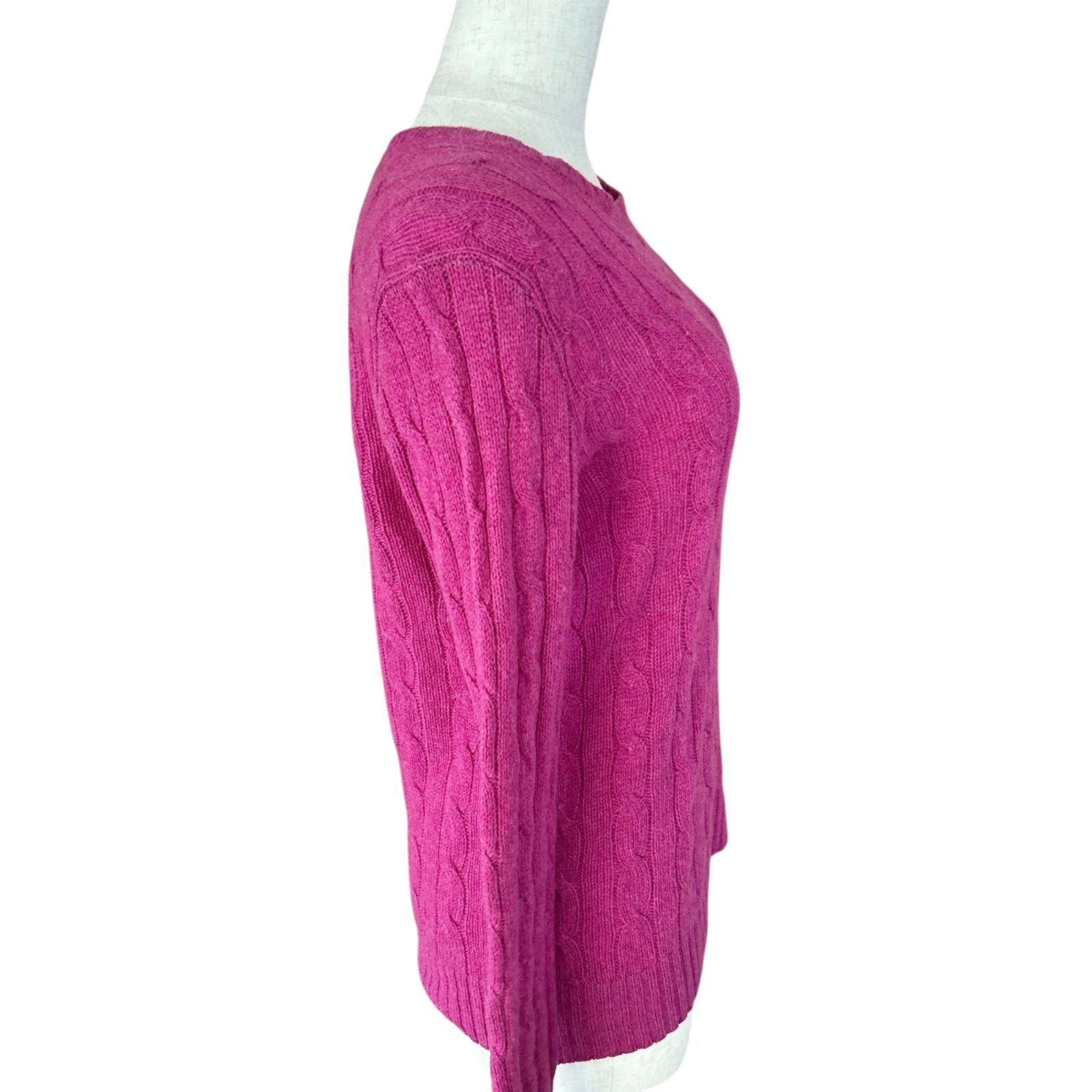 ポロラルフローレン ウールカシミヤ ケーブルニット ピンク メンズXS