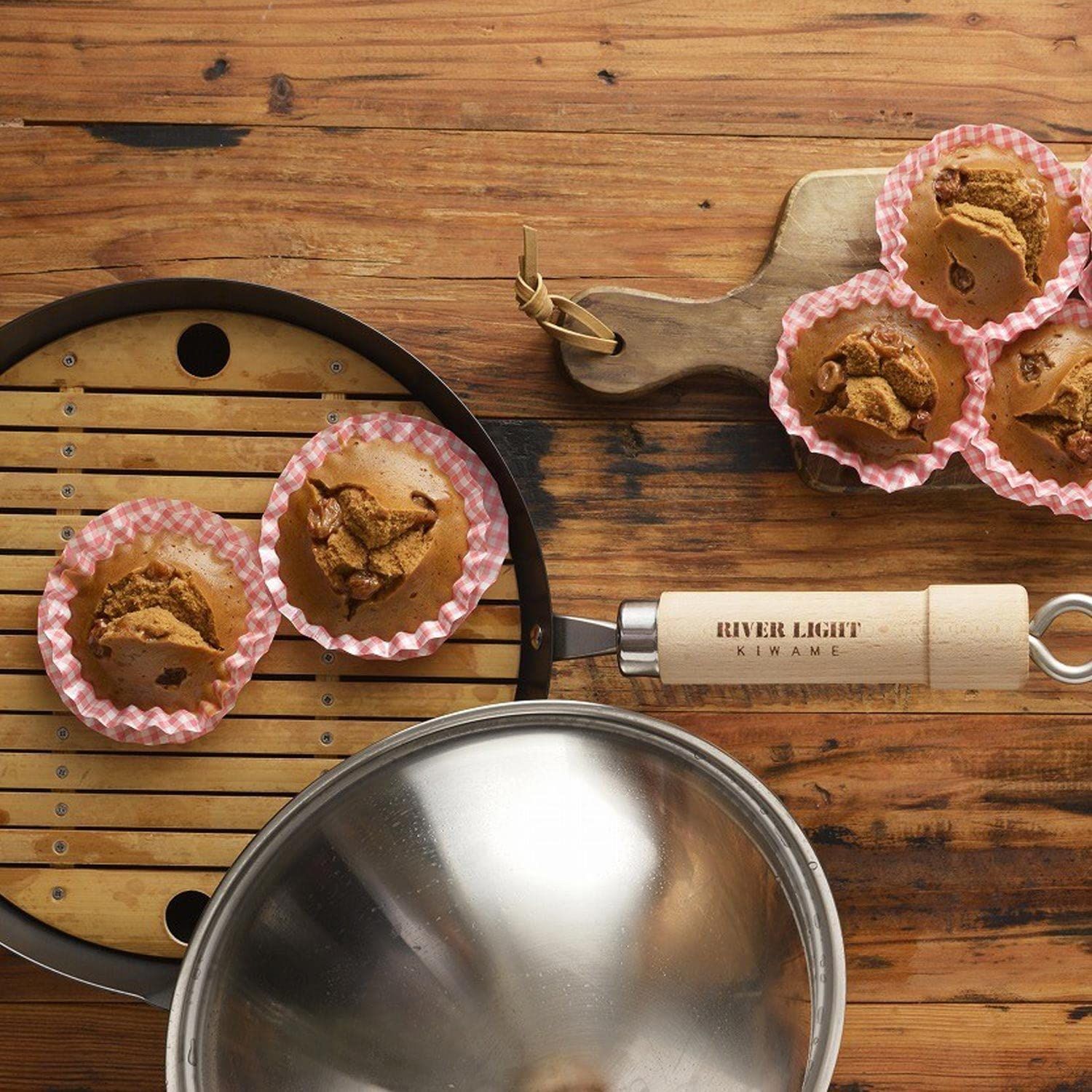 新品 リバーライト 極JAPAN 鉄 蒸し鍋セット 26cm (炒め鍋26cm