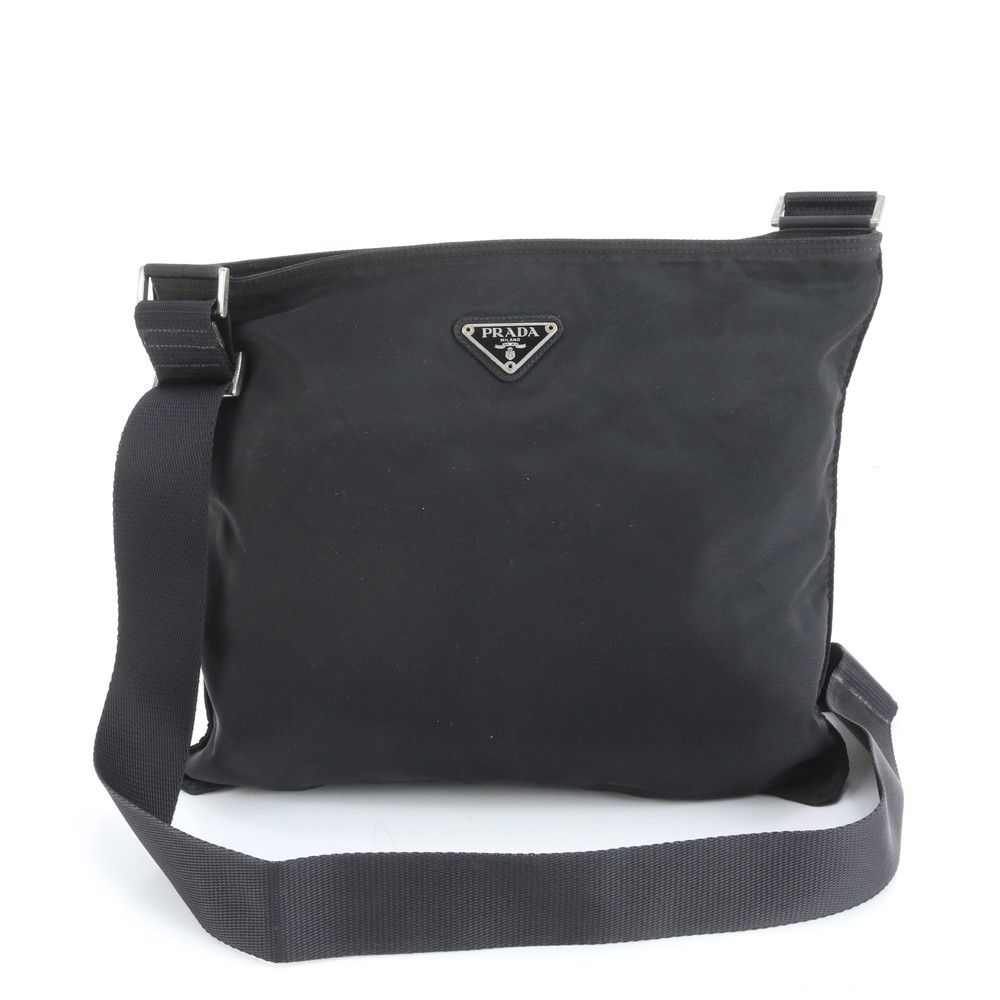 極美品 プラダ テスート ナイロン 三角ロゴ ショルダー バッグ 斜め