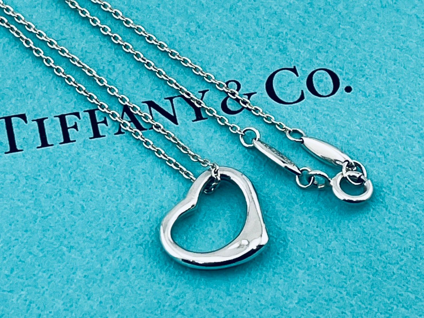 a191 美品 Tiffany&Co. ティファニー オープンハート ネックレス