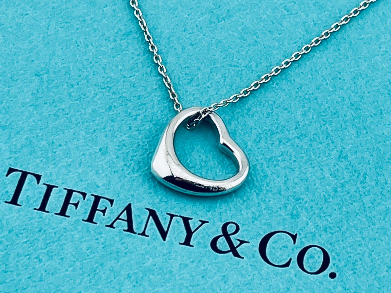 a191 美品 Tiffany&Co. ティファニー オープンハート ネックレス