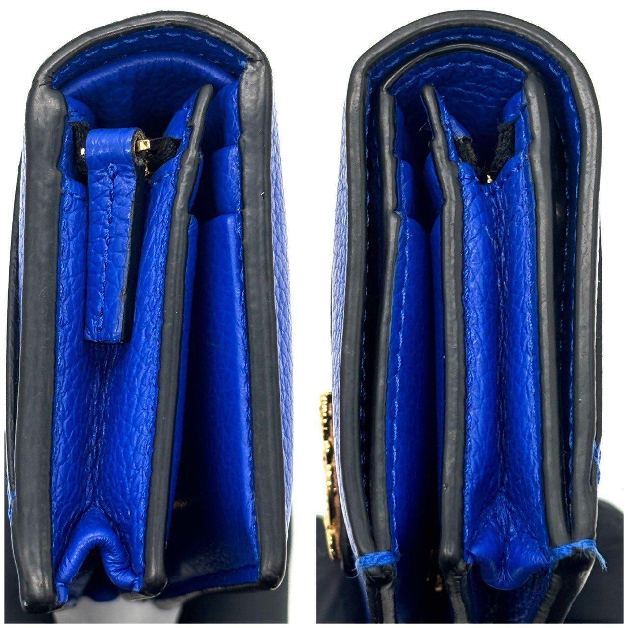 色気を宿すロイヤルブルー✨ VERSACE 二つ折り財布 ヴィルトゥス