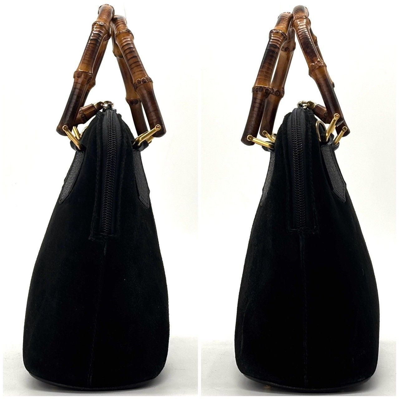 静かに品格をまとう✨ GUCCI バンブー ショルダーバッグ 2WAY スエード