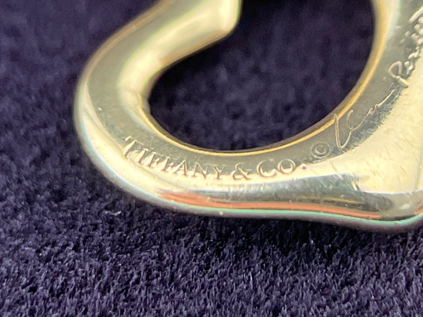 a192 美品 Tiffany&Co. ティファニー オープンハート ネックレス Au750 