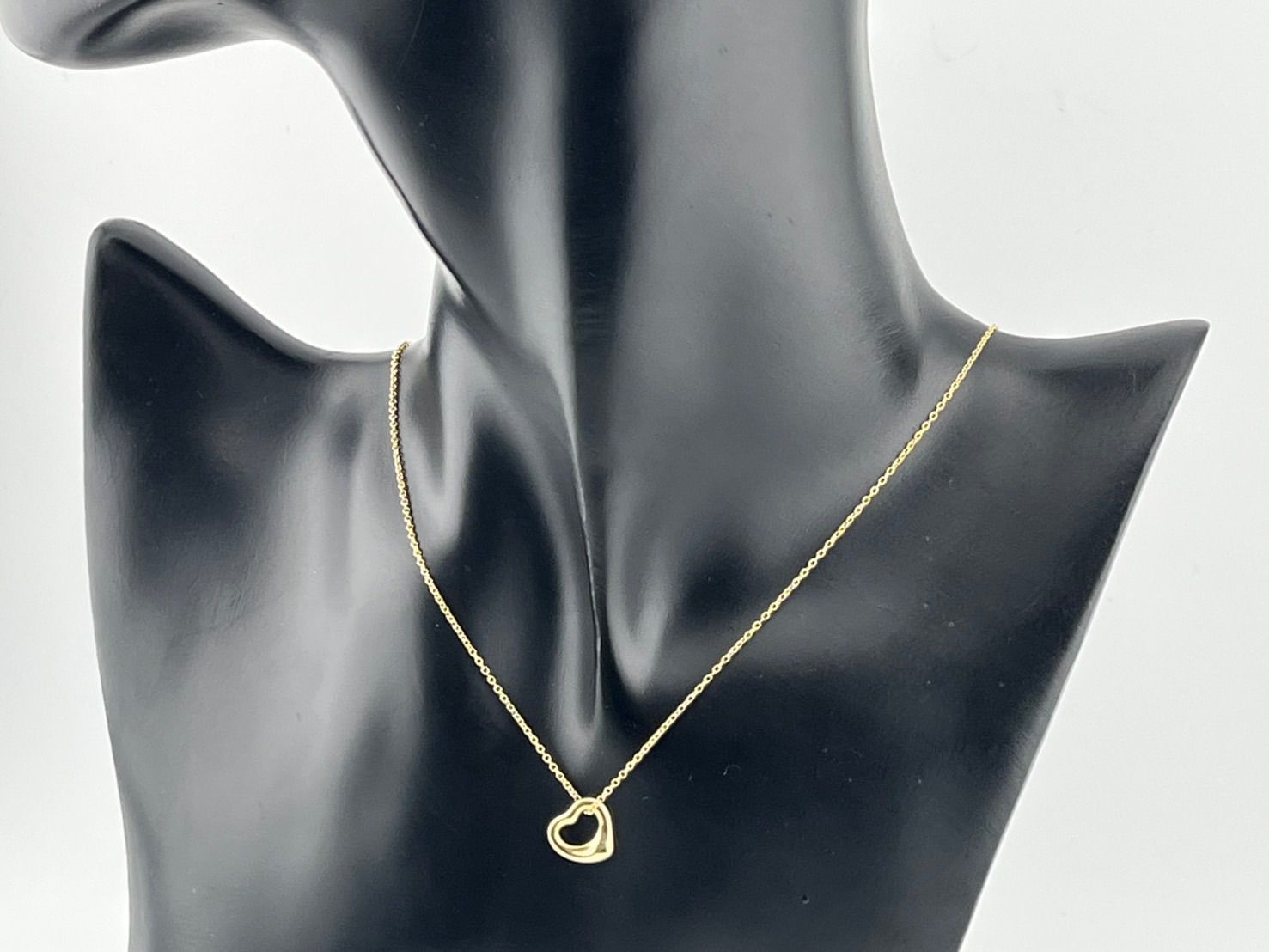 a192 美品 Tiffany&Co. ティファニー オープンハート ネックレス Au750