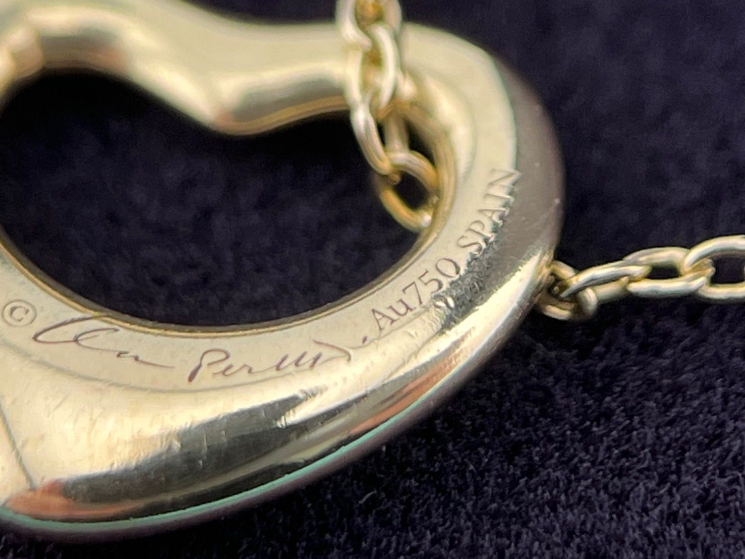 a192 美品 Tiffany&Co. ティファニー オープンハート ネックレス Au750