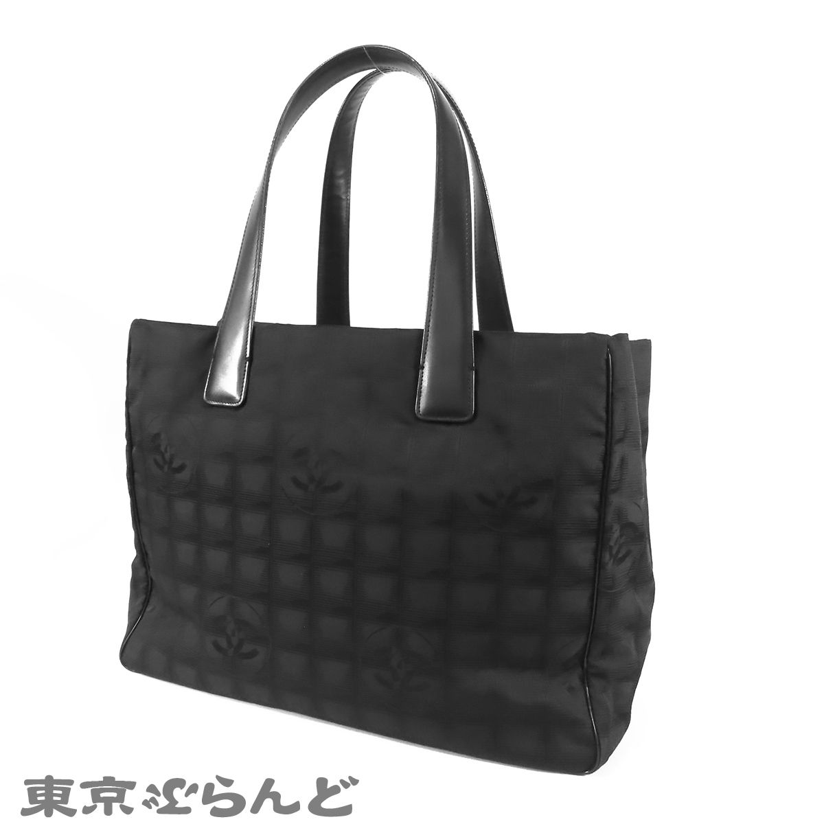 CHANEL ニュー トラベルライン トート MM ナイロン レザー ブラック 美 