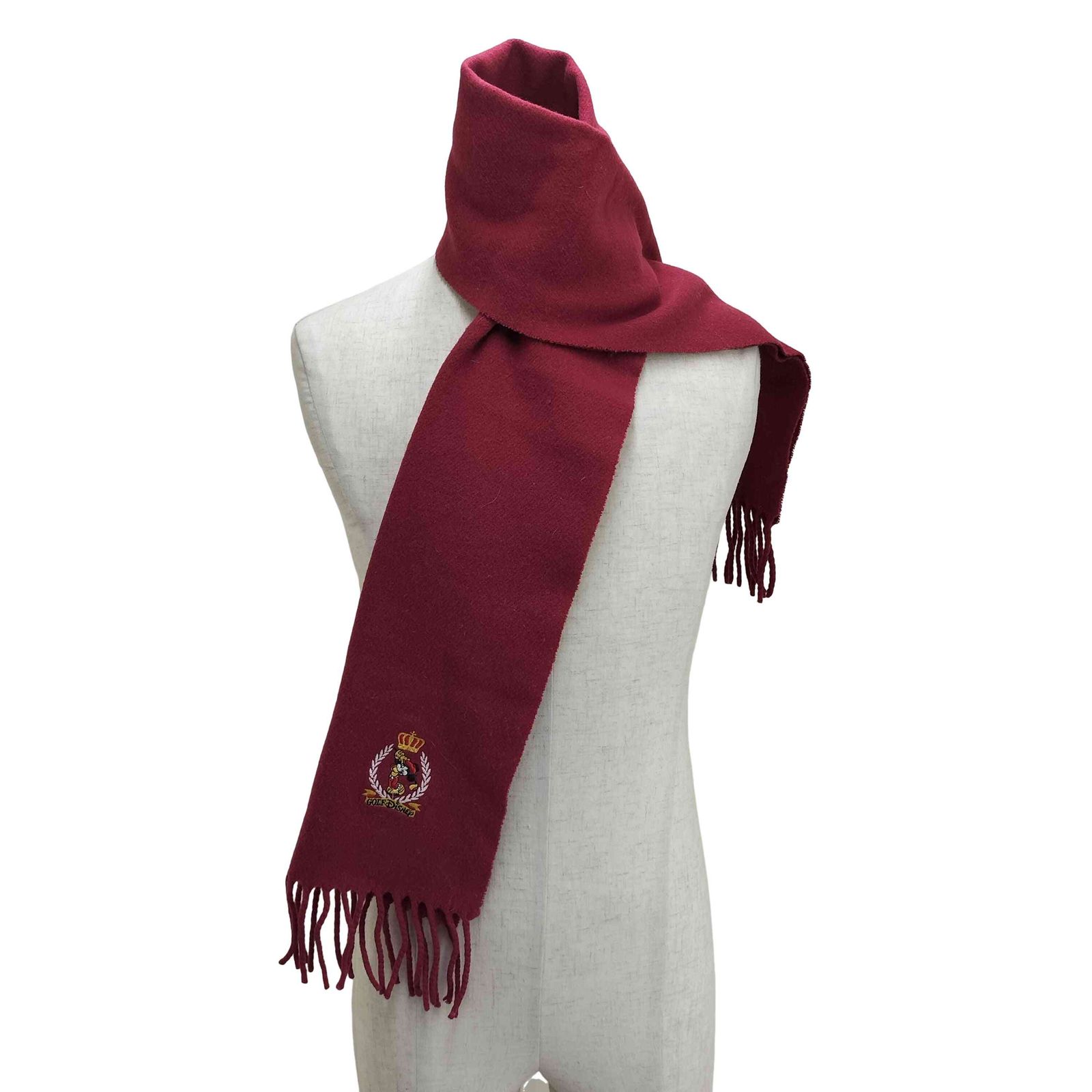 ユーズドフルギ USED古着 ISIDE キャラクター刺繍 カシミヤ混フリンジ