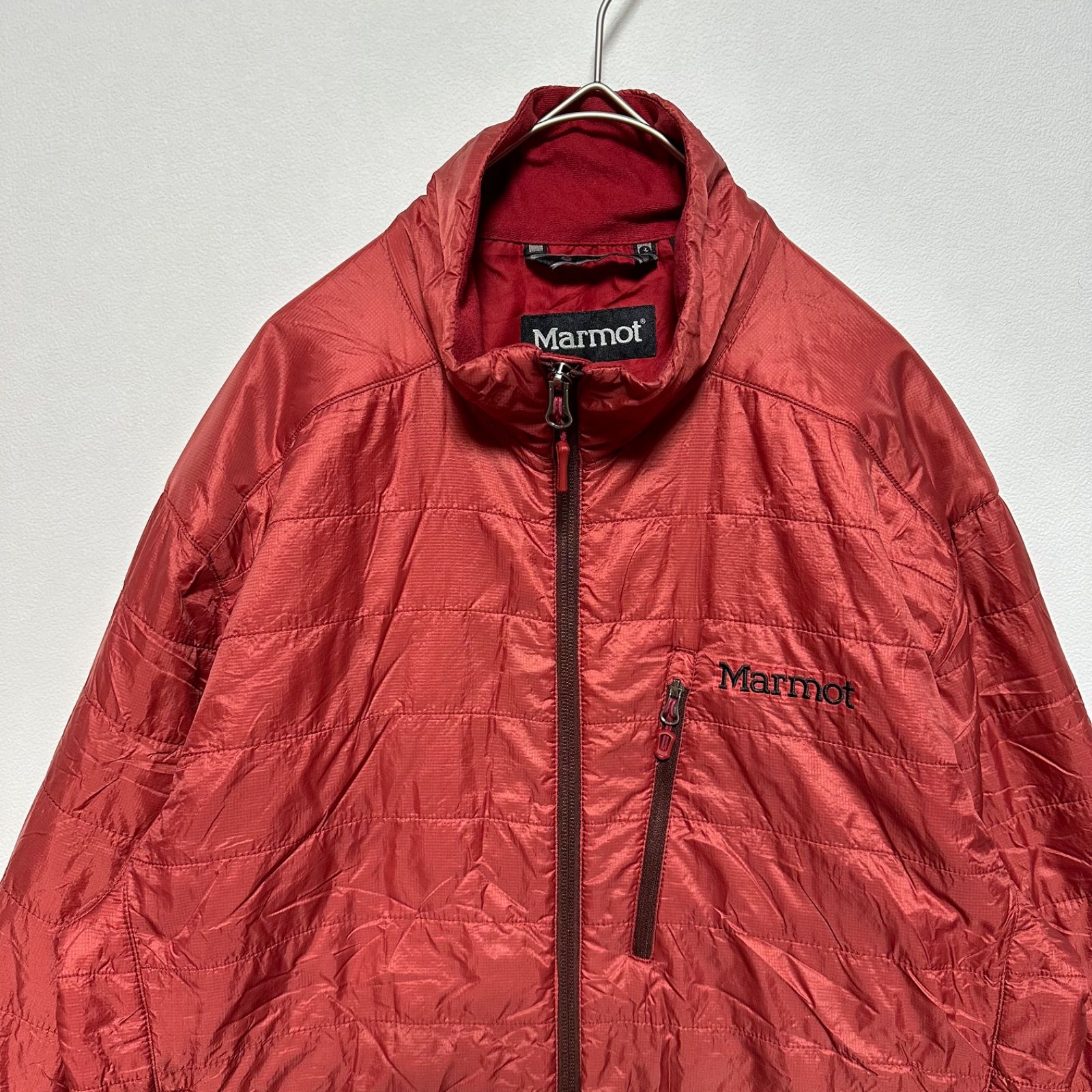 Marmot マーモット プリマロフト 中綿ジャケット メンズM 赤 レンガ色 