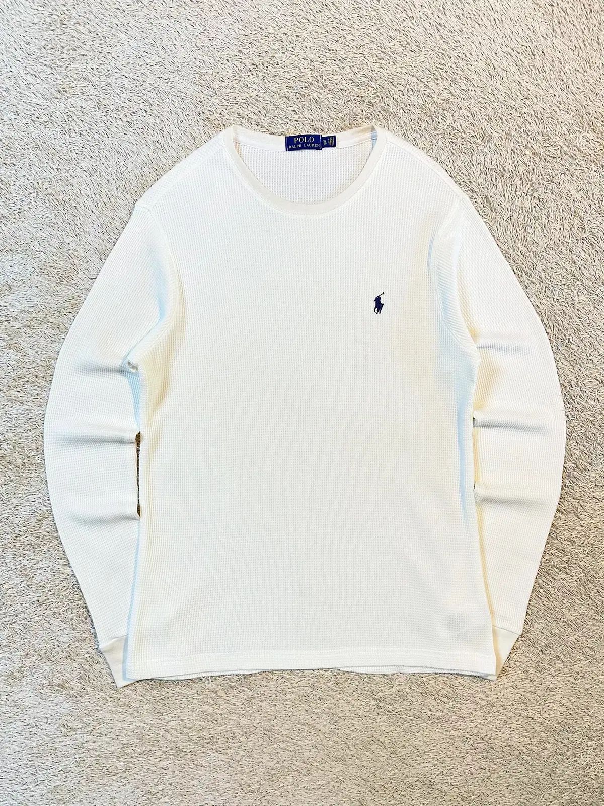 XL ポロラルフローレン 新モデル ネイビーポニー ワッフル ニット 白