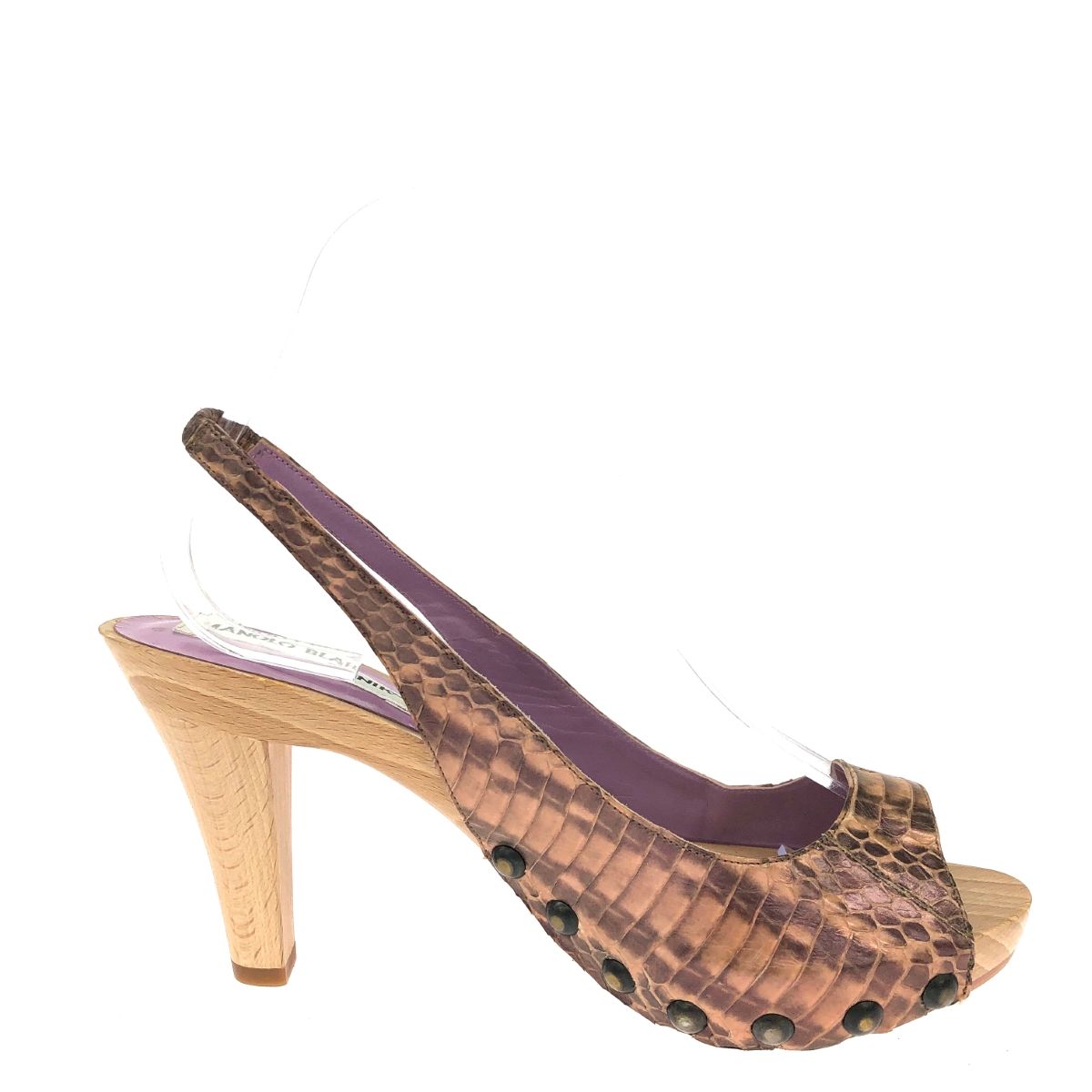 MANOLO BLAHNIK マノロブラニク サンダル 表記サイズ:37 パイソン型