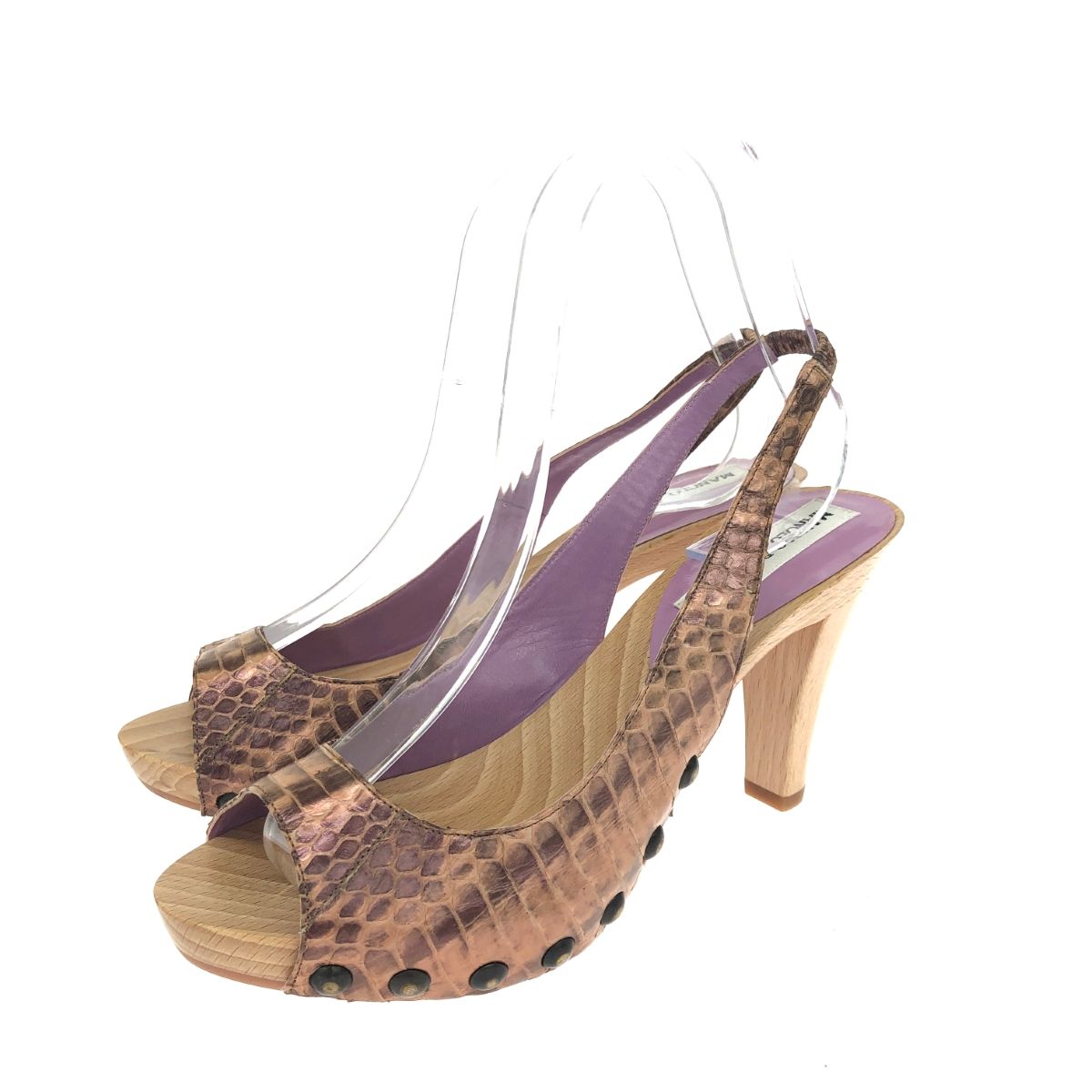 MANOLO BLAHNIK マノロブラニク サンダル 表記サイズ:37 パイソン型