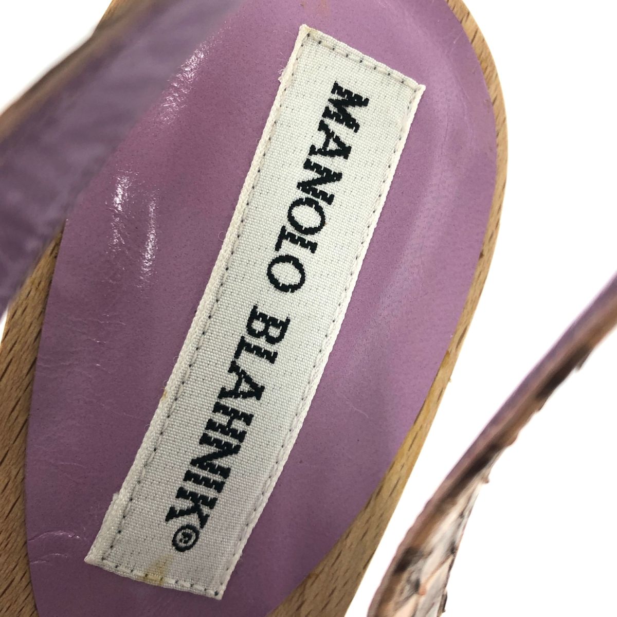 MANOLO BLAHNIK マノロブラニク サンダル 表記サイズ:37 パイソン型