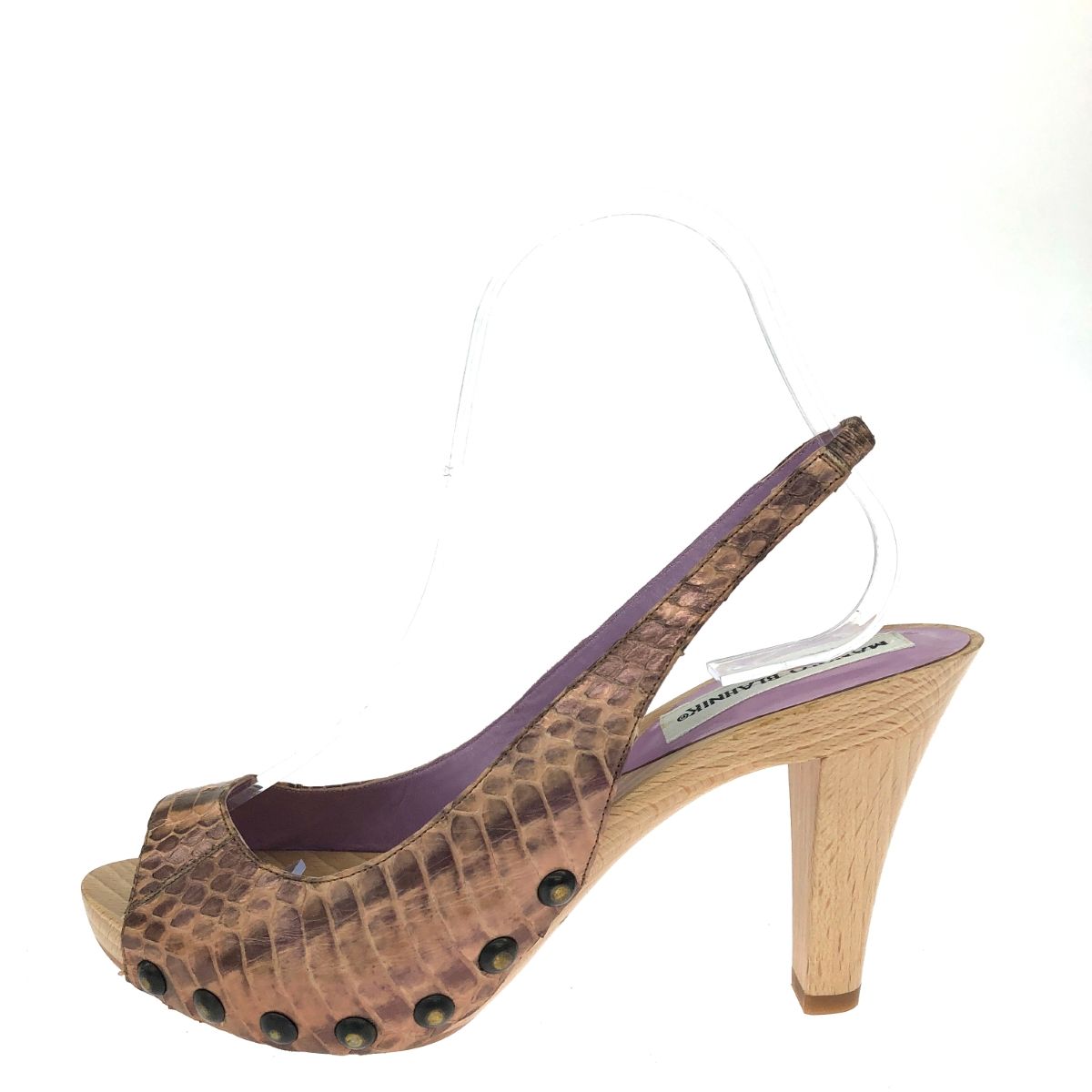 MANOLO BLAHNIK マノロブラニク サンダル 表記サイズ:37 パイソン型