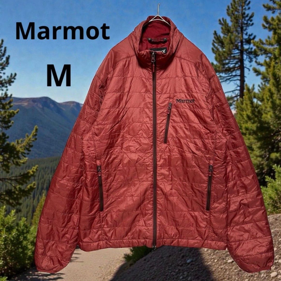 Marmot マーモット プリマロフト 中綿ジャケット メンズM 赤 レンガ色