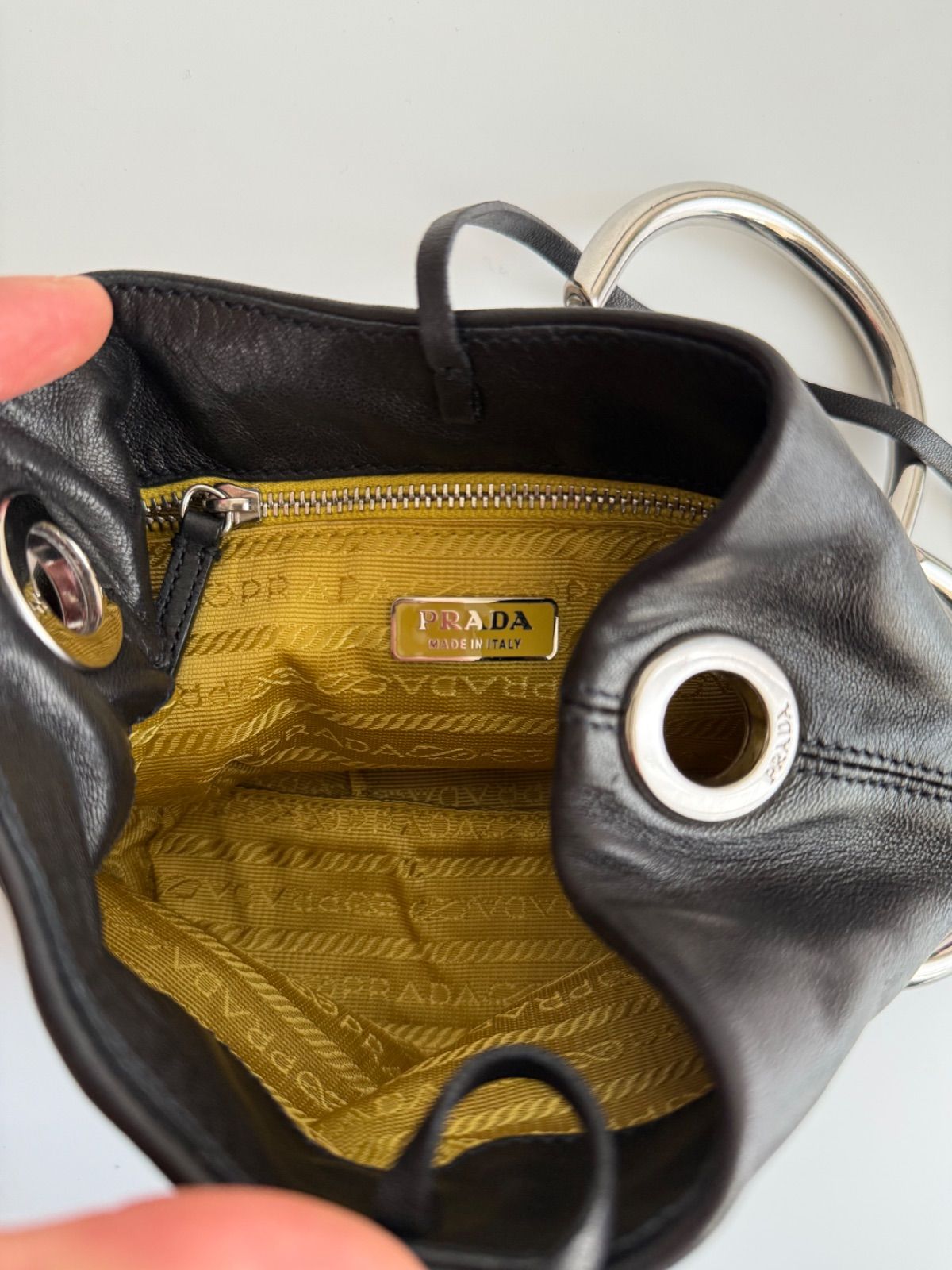 SS2003 PRADA METAL HAND LEATHER BAG プラダ 2003年 archive