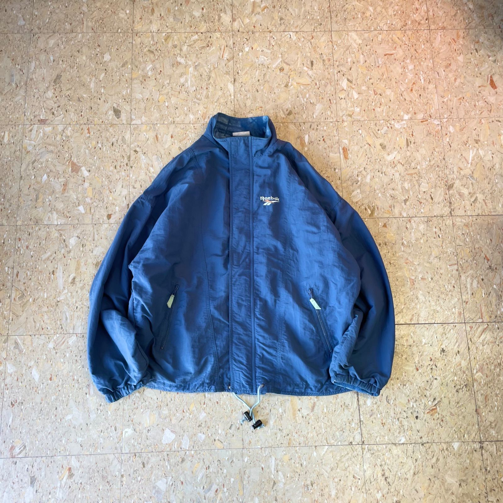 90s モロッコ製 【Reebok】 リーボック ナイロンジャケット フリース 
