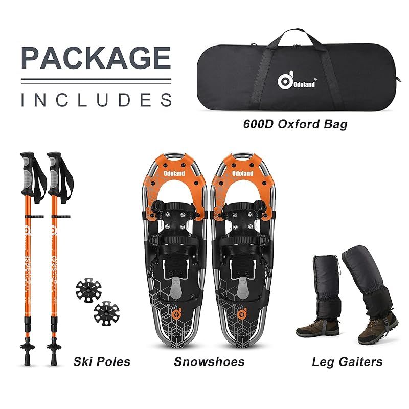 Odoland 4-In-1軽量スノーシューセット アルミスノーシュー