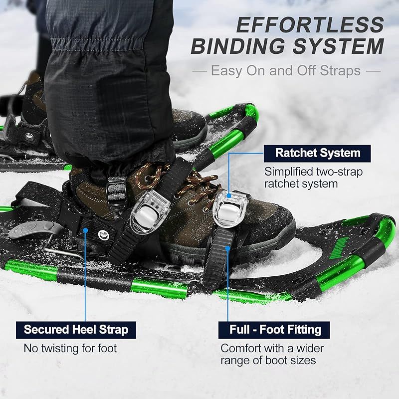 Odoland 4-In-1軽量スノーシューセット アルミスノーシュー