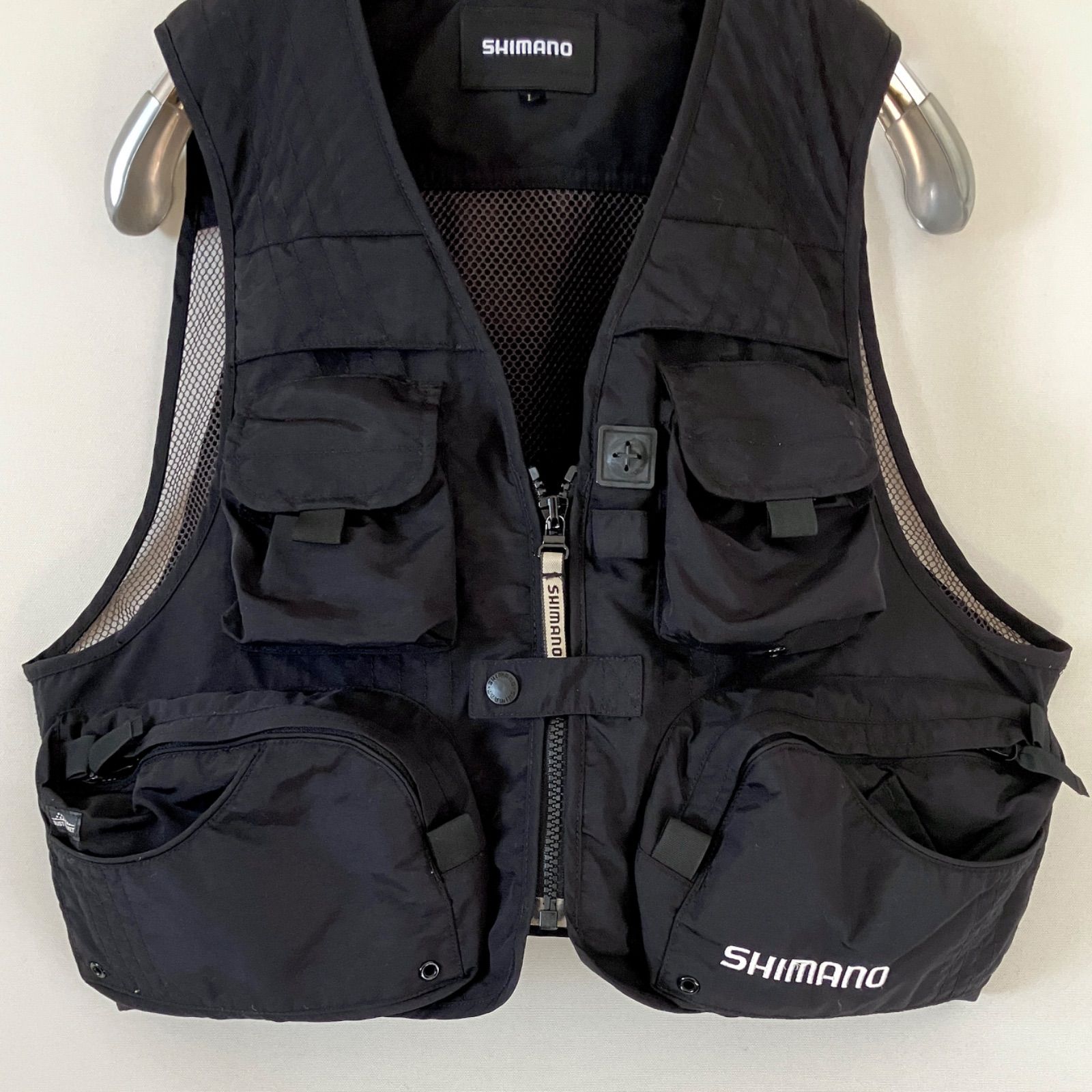 シマノ SHIMANO☆撥水フィッシングベスト☆VE-034D☆ブラック☆メンズL