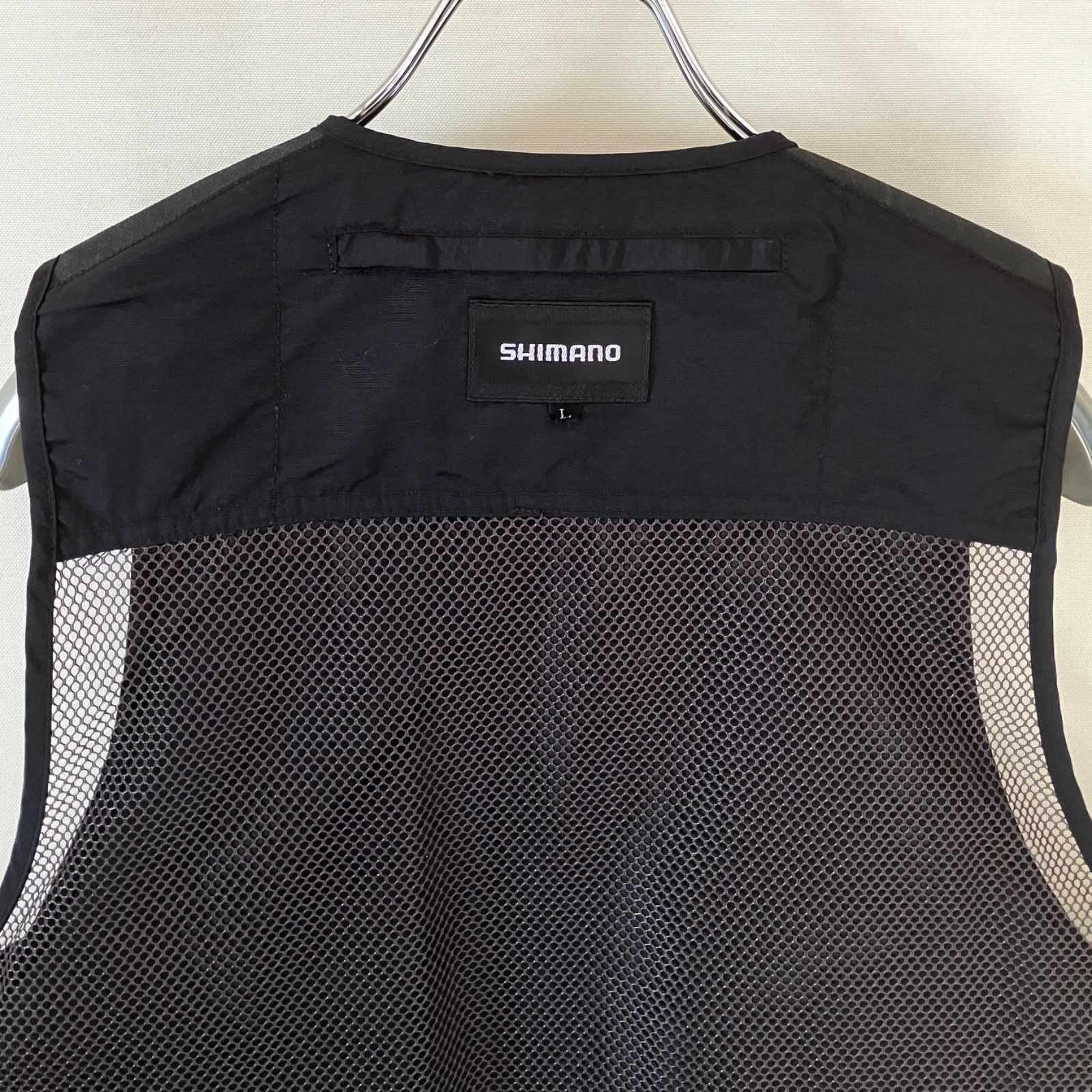 シマノ SHIMANO☆撥水フィッシングベスト☆VE-034D☆ブラック☆メンズL