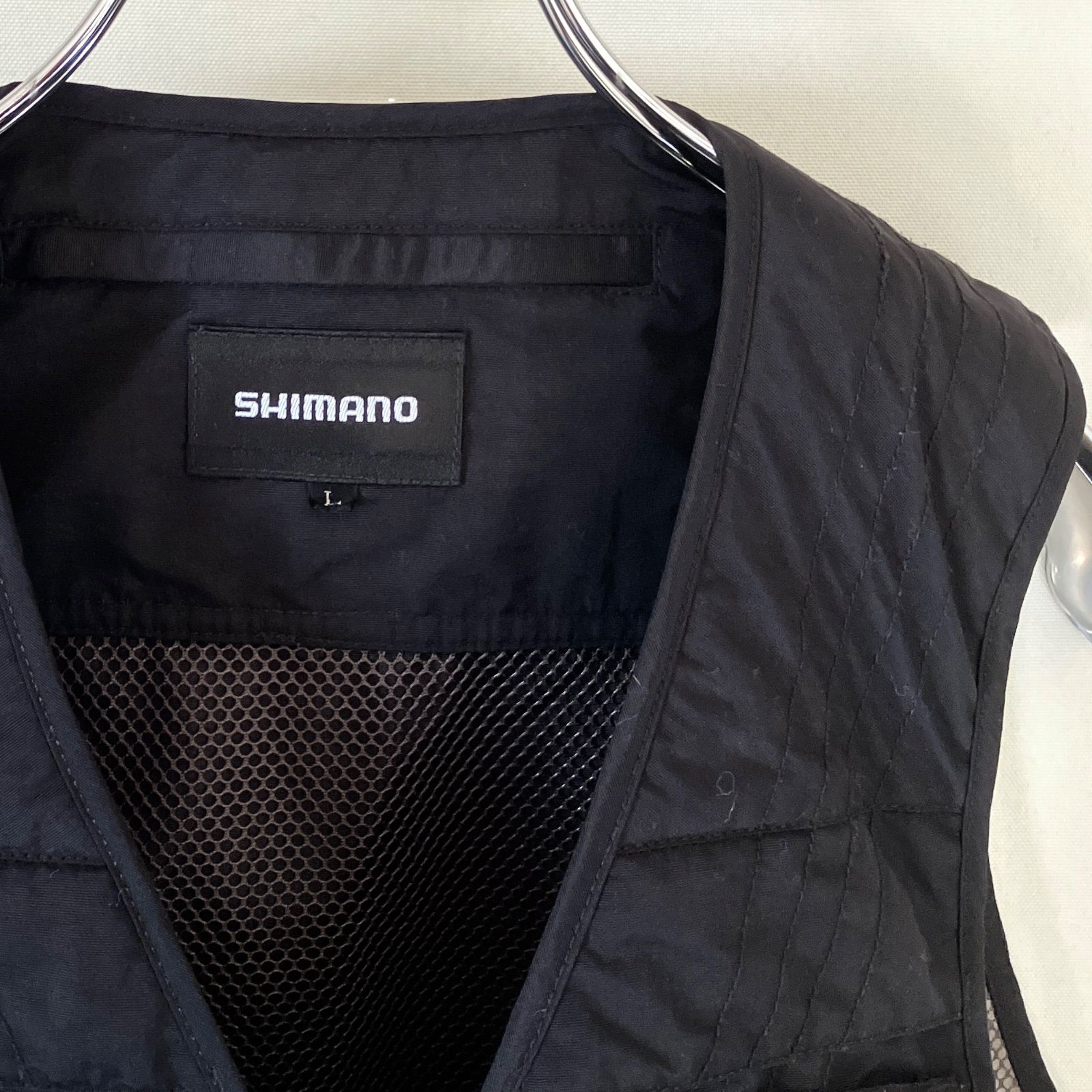 シマノ SHIMANO☆撥水フィッシングベスト☆VE-034D☆ブラック☆メンズL