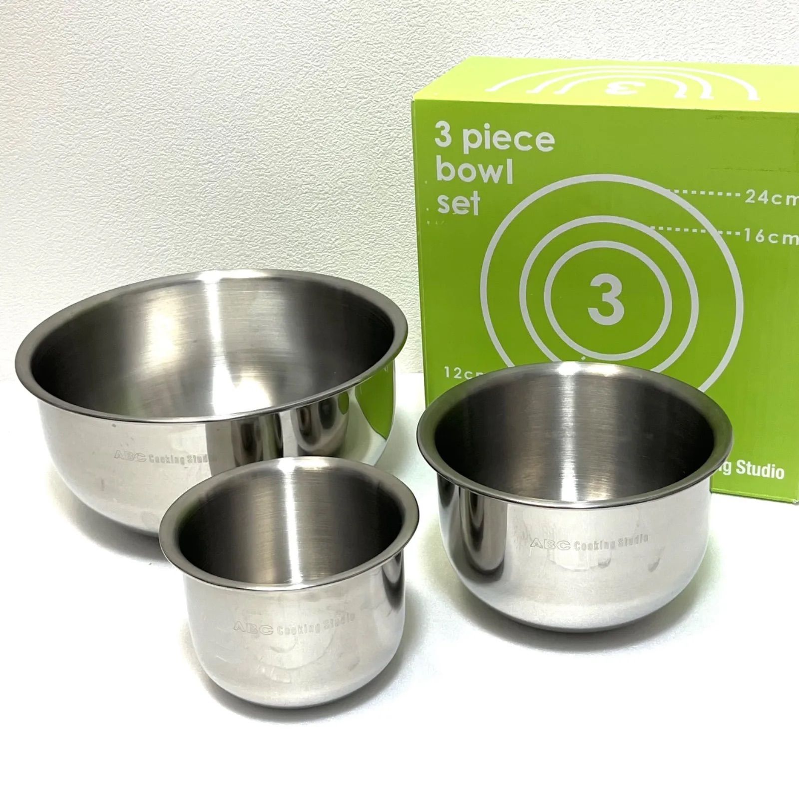 ◼︎美品◼︎【ABC Cooking Studio】3ピース ボウルセット 12／16