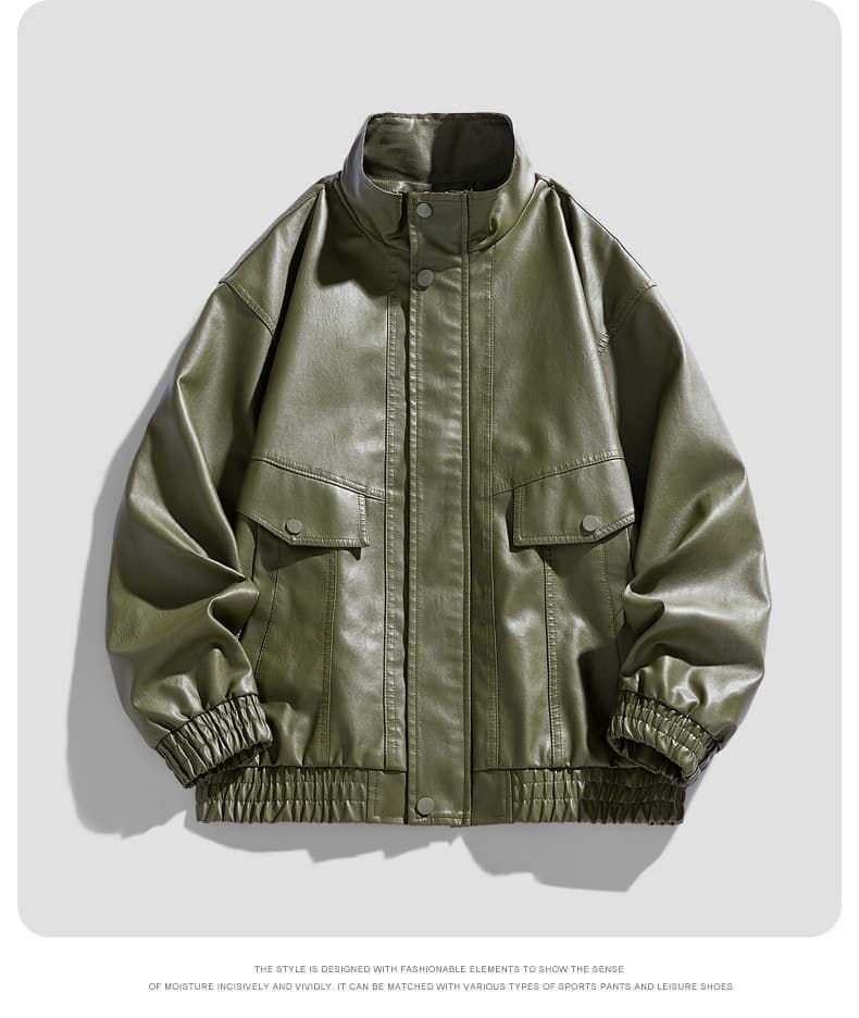 新品 ライダースジャケット レザージャケット メンズ スタンドカラー