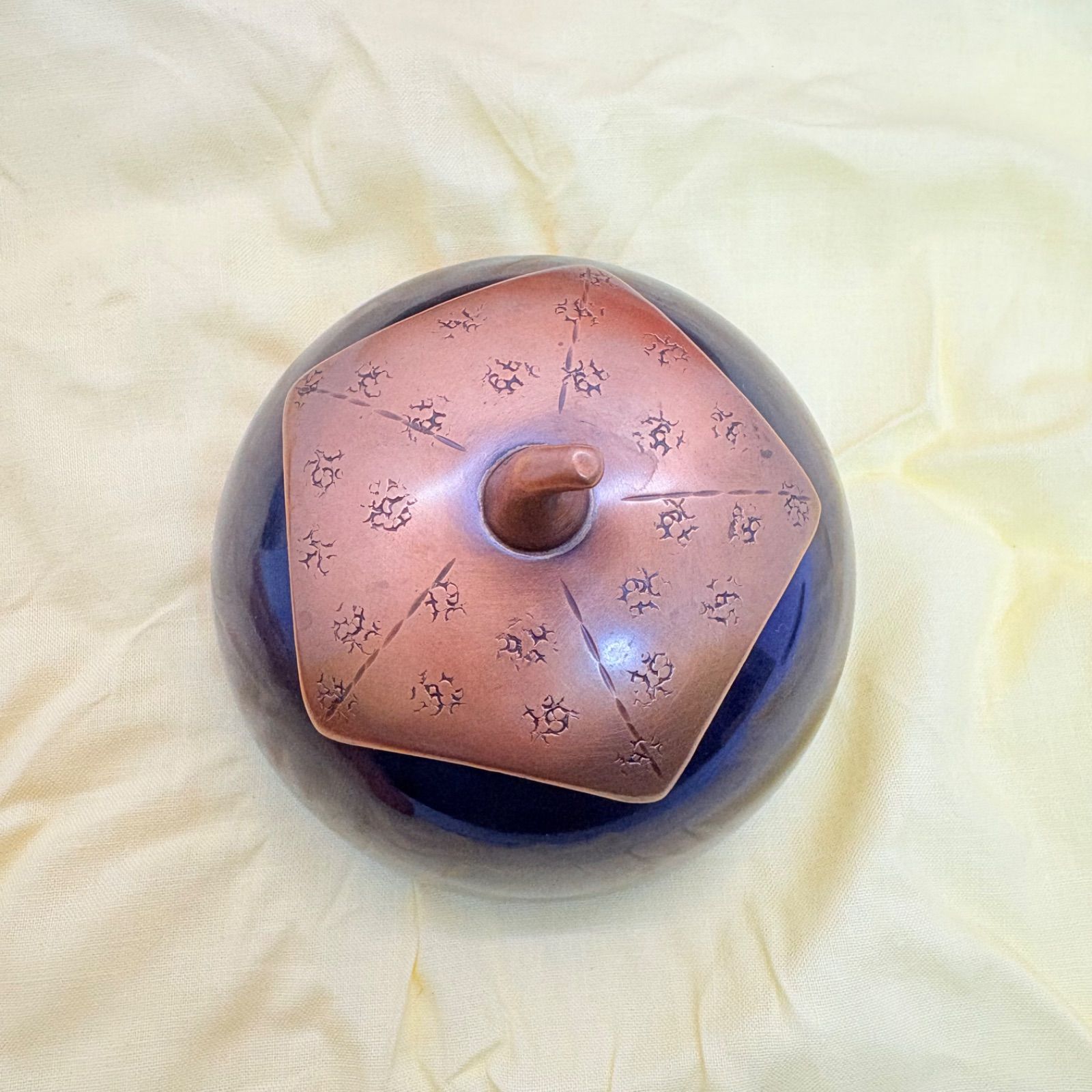 幸来堂 銅製茶入『茄子』グッドデザイン賞受賞 純銅 越後燕伝統工芸