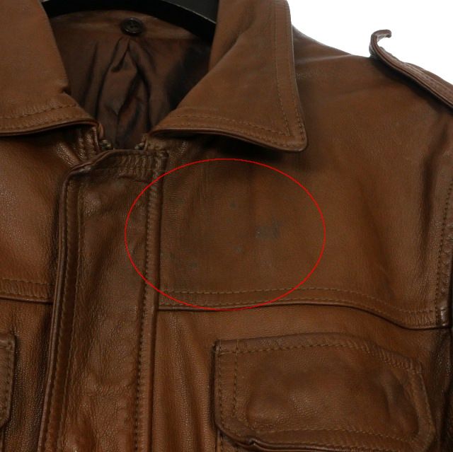 テットオム TETE HOMME ゴートレザー ライダースジャケット ブルゾン L