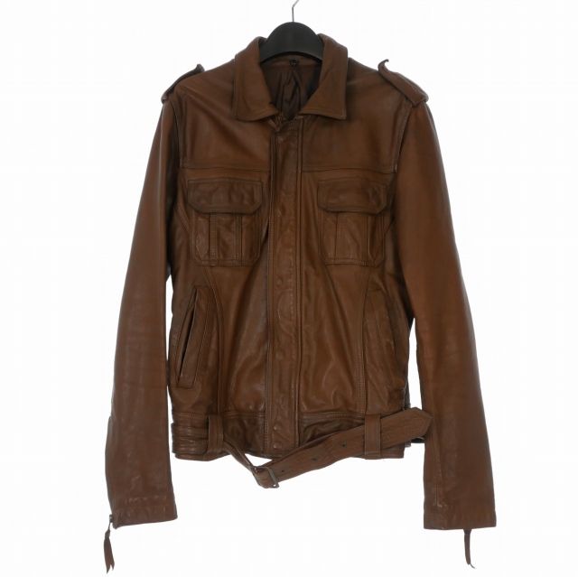 テットオム TETE HOMME ゴートレザー ライダースジャケット ブルゾン L