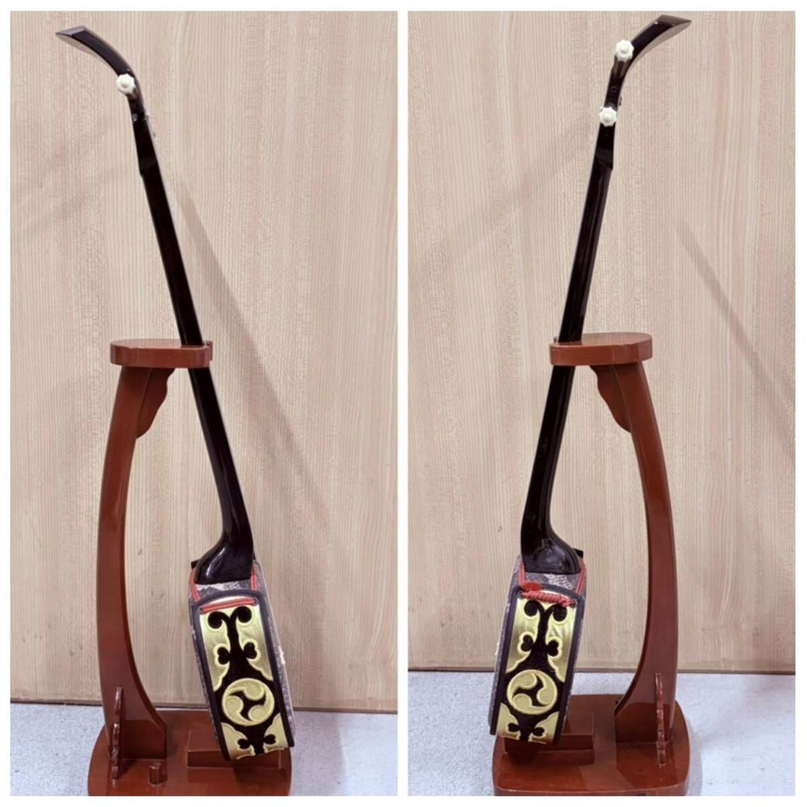 沖縄三線 人工皮張り 本体のみ 493g◇和楽器/蛇柄/サンシン/民族楽器