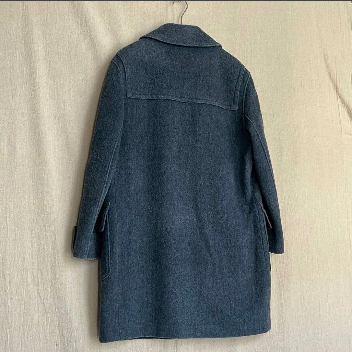 70s Euro vintage ダッフル コート/ ウール ブルー ユーロ ビンテージ