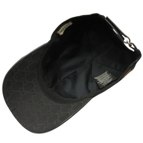 極美品 グッチ ベースボールキャップ シェリーライン GGキャンバス ブラック グッチ GUCCI オリジナルGGキャンバス ベースボール キャップ M 58cm