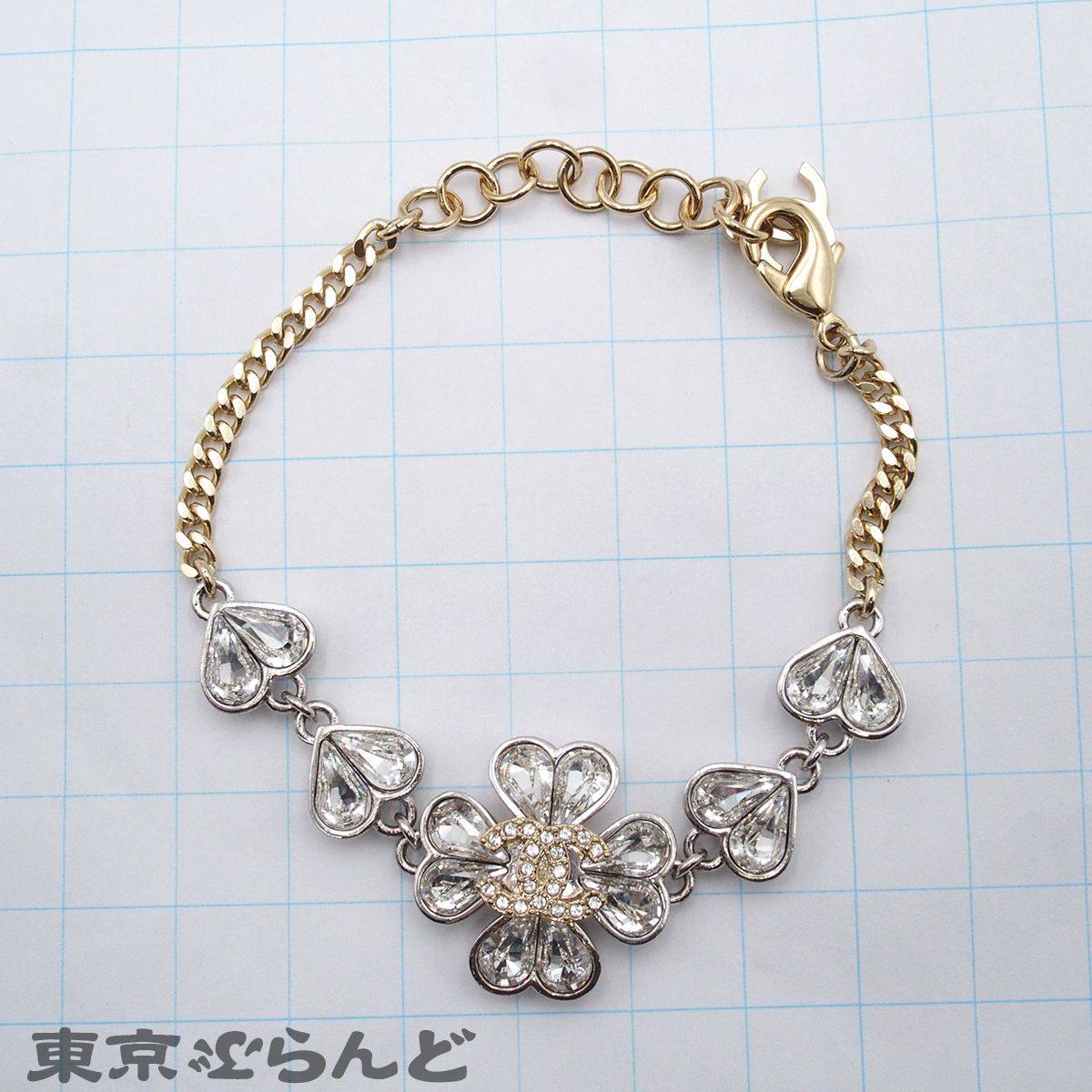 シャネル CHANEL ブレスレット シルバー ライトゴールド メタル ココ 