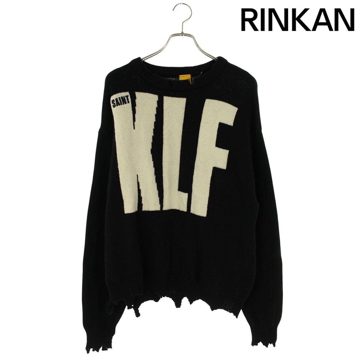 セントマイケル 25AW SM-HR1-0000-C08 KLF英字刺繍ダメージ加工ニット