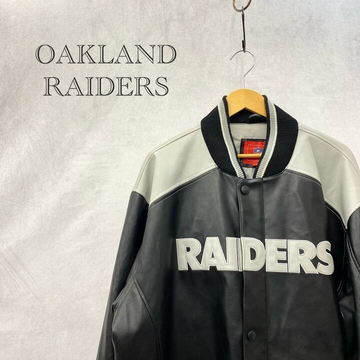 OAKLAND NFL ライダース レザージャケット アウター XXL ブラック