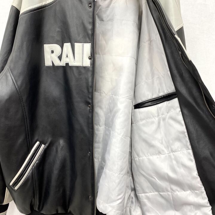 OAKLAND NFL ライダース レザージャケット アウター XXL ブラック