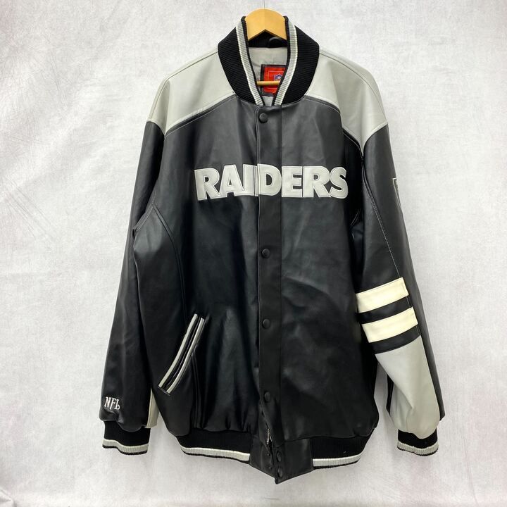 OAKLAND NFL ライダース レザージャケット アウター XXL ブラック