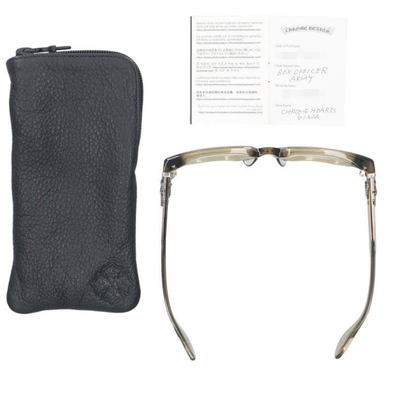 クロムハーツ BOX OFFICER ダガーテンプルクリアフレームサングラス