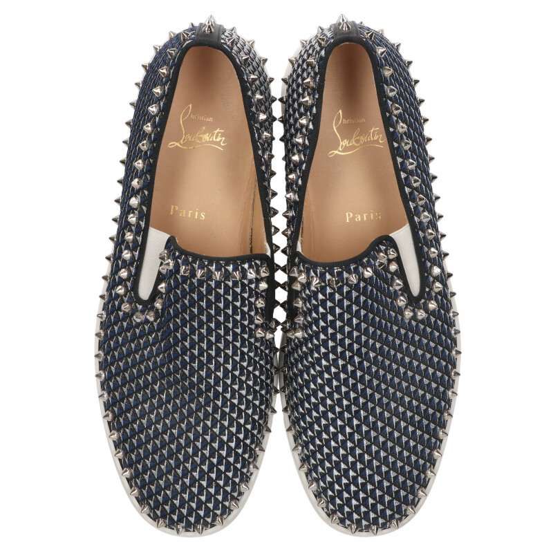 クリスチャンルブタン スタッズ総柄スリッポンスニーカー メンズ 44