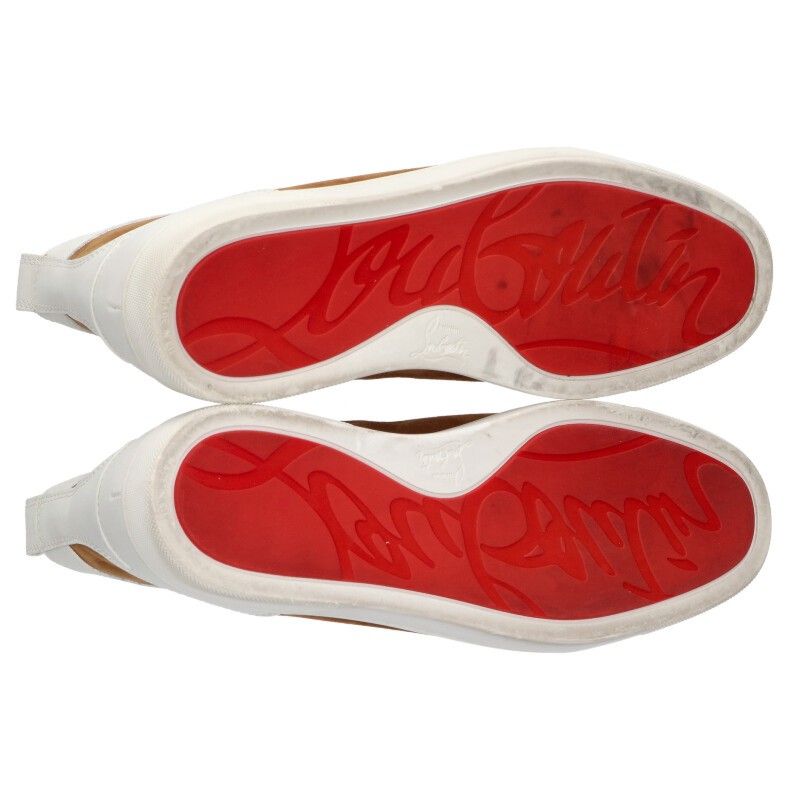 クリスチャンルブタン スタッズスムースレザースエード切替ハイカット