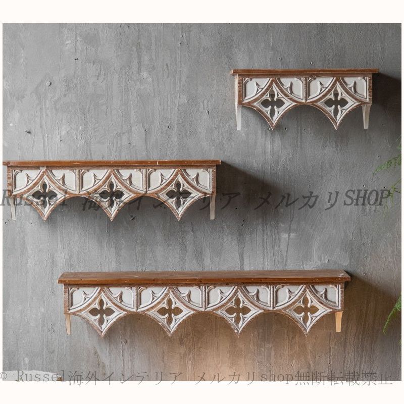 壁掛け シェルフ アンティーク調 木製 ゴシック おしゃれ かわいい