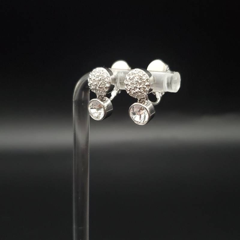 美品 SWAROVSKI スワロフスキー イヤリング パヴェ ドロップ