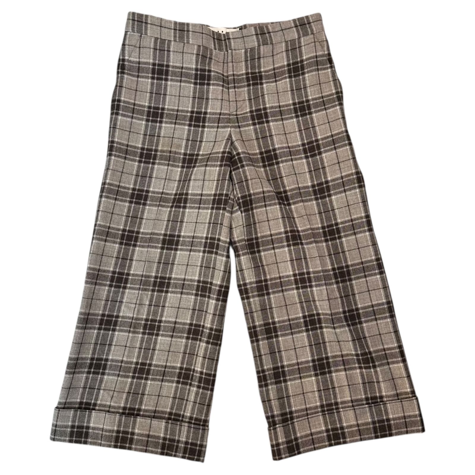 MARNI(マルニ) Wide Straight Tartan Check Wool Pants ワイド 