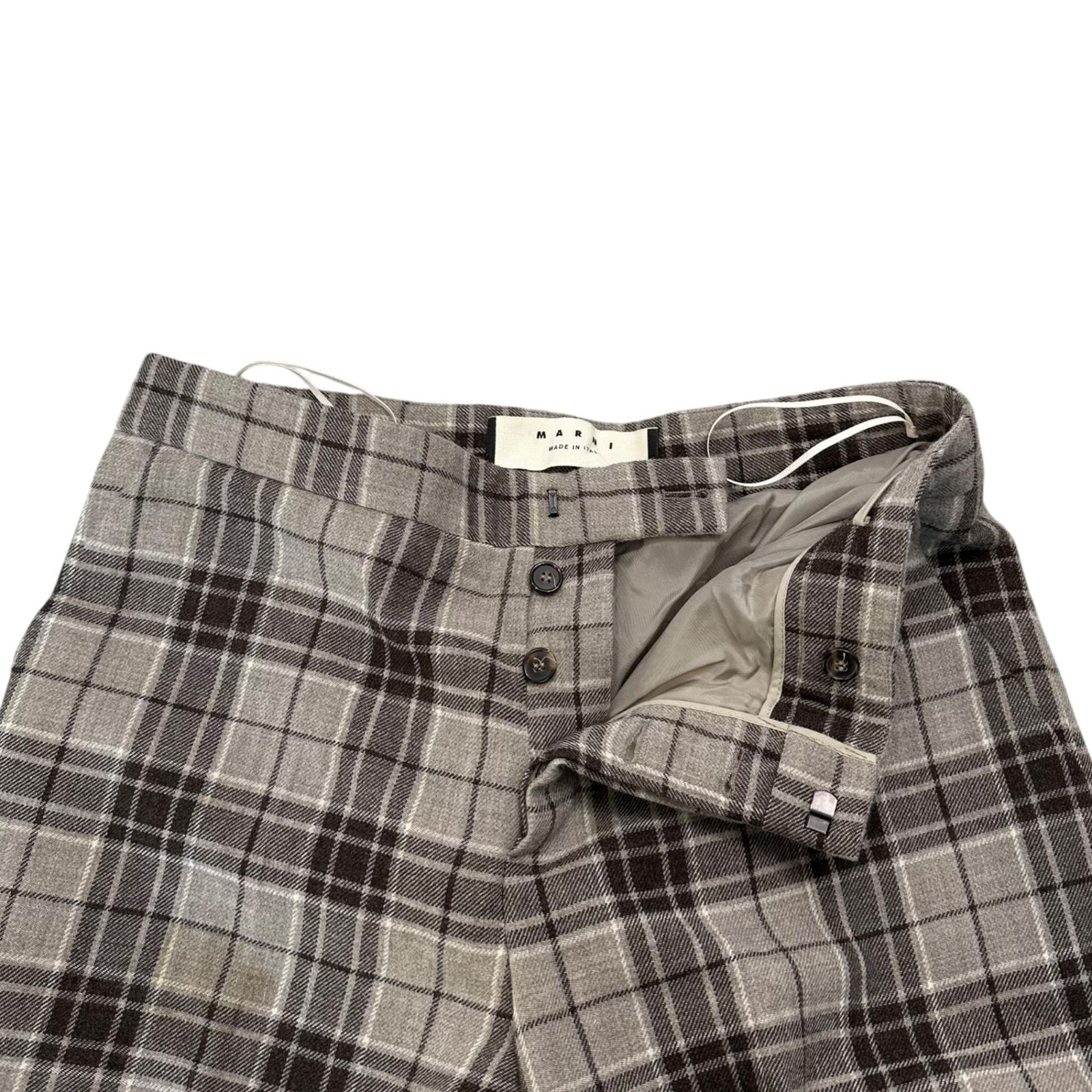 MARNI(マルニ) Wide Straight Tartan Check Wool Pants ワイド 