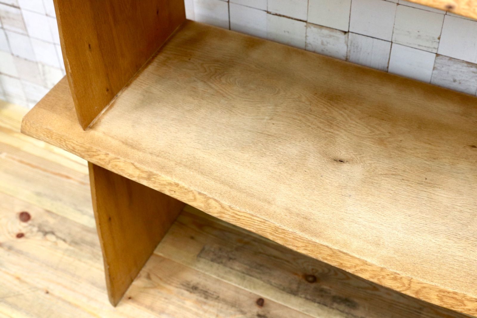 GMIK723○オーク材 オープンシェルフ ラック 棚 店舗什器 ナチュラル