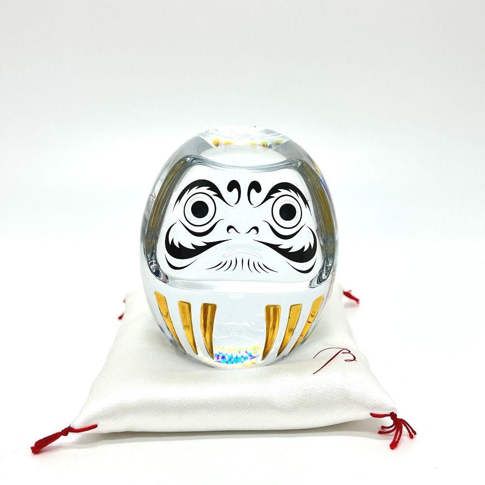 Baccarat バカラ オブジェ ダルマ 座布団付き クリスタルガラス クリア