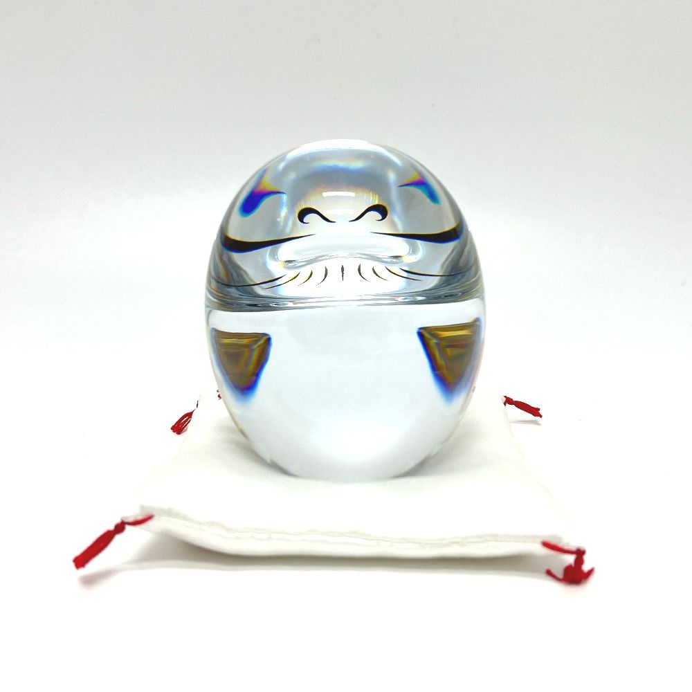 Baccarat バカラ オブジェ ダルマ 座布団付き クリスタルガラス クリア