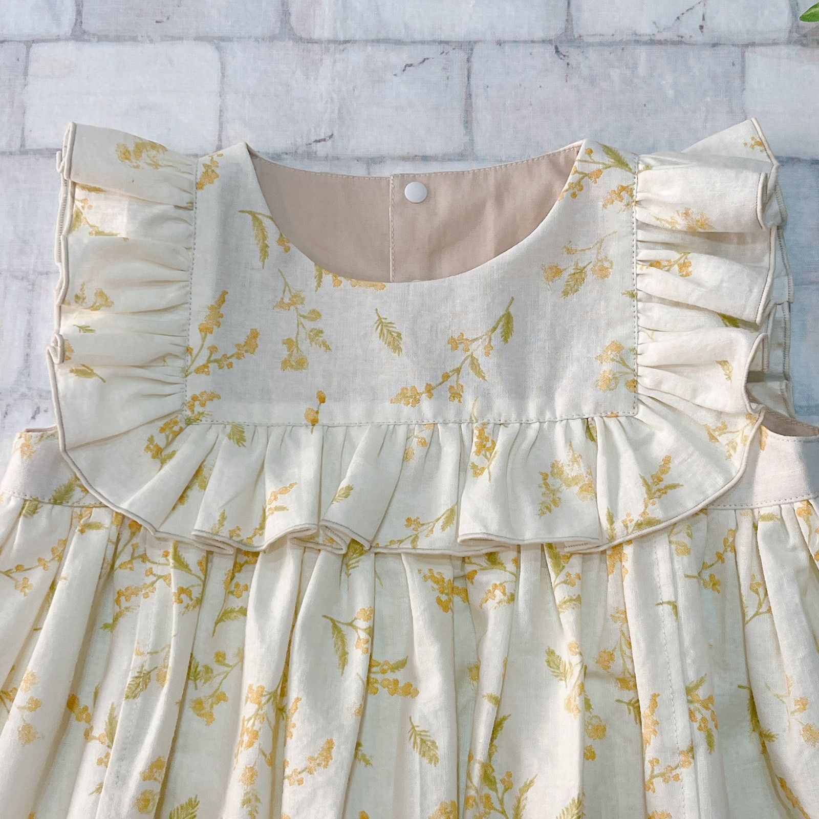 ビオラワンピース ミモザ 100サイズ ハンドメイド - メルカリ